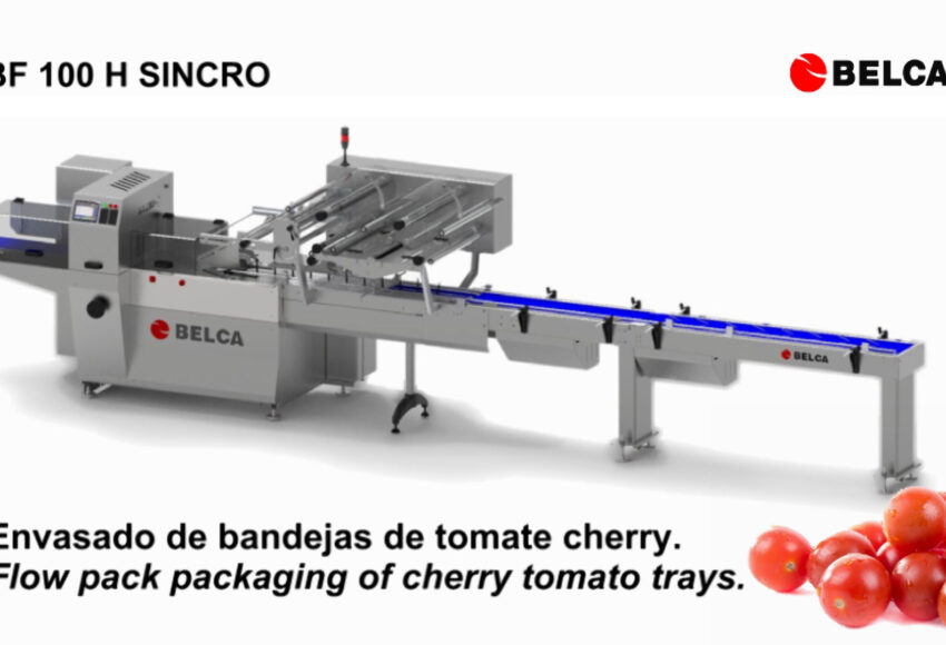 Flow-pack tomate cherry en bandeja